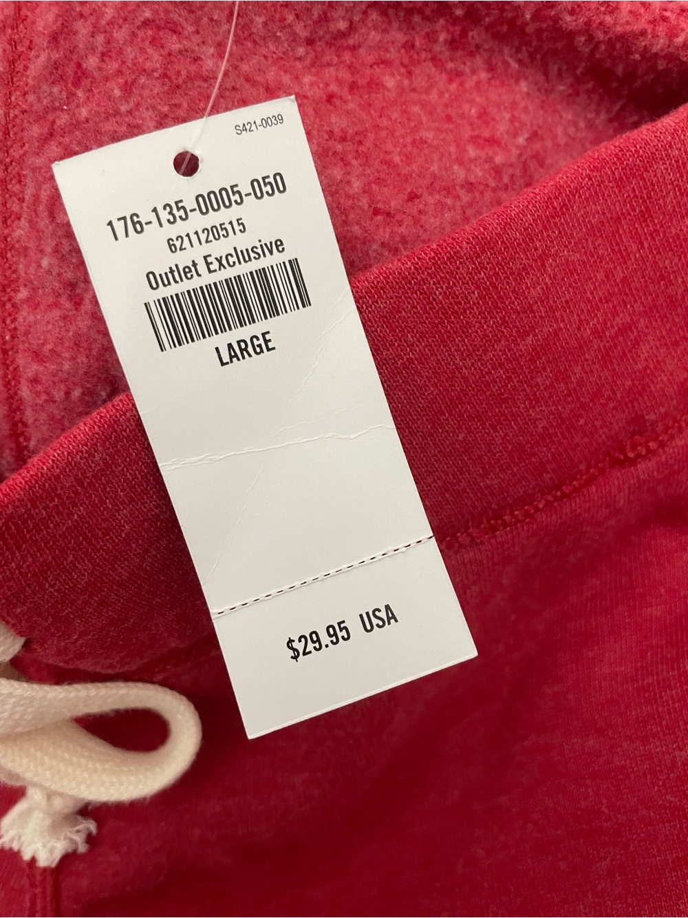 NWT Abercrombie & Fitch Jersey Knit Athletic Men’s Red Drawstring Shorts Size L - Picture 9 of 9